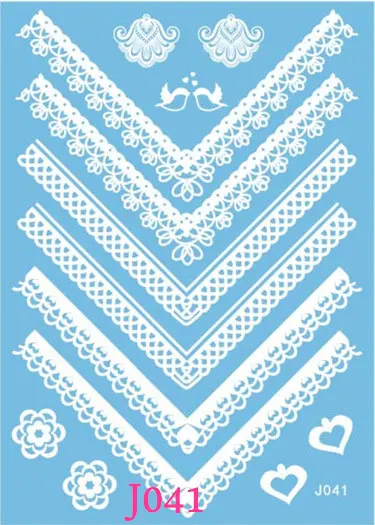 

Big Size White Henna Flower Bracelets Temporary Tattoo Body Art Neck Lower Arm Tattoo Stickers AJ214 Mehndi Lace Jewelry Deigns