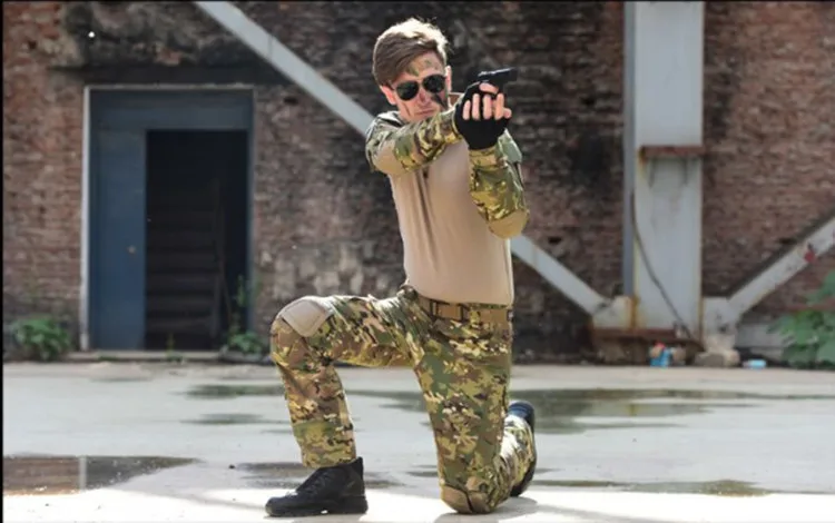 CP Camo Военные тактические брюки мужские камуфляжные брюки-карго с лягушкой наколенники рабочие Брюки Панталоны армейские охотники спецназ армейские брюки - Цвет: CP Camo
