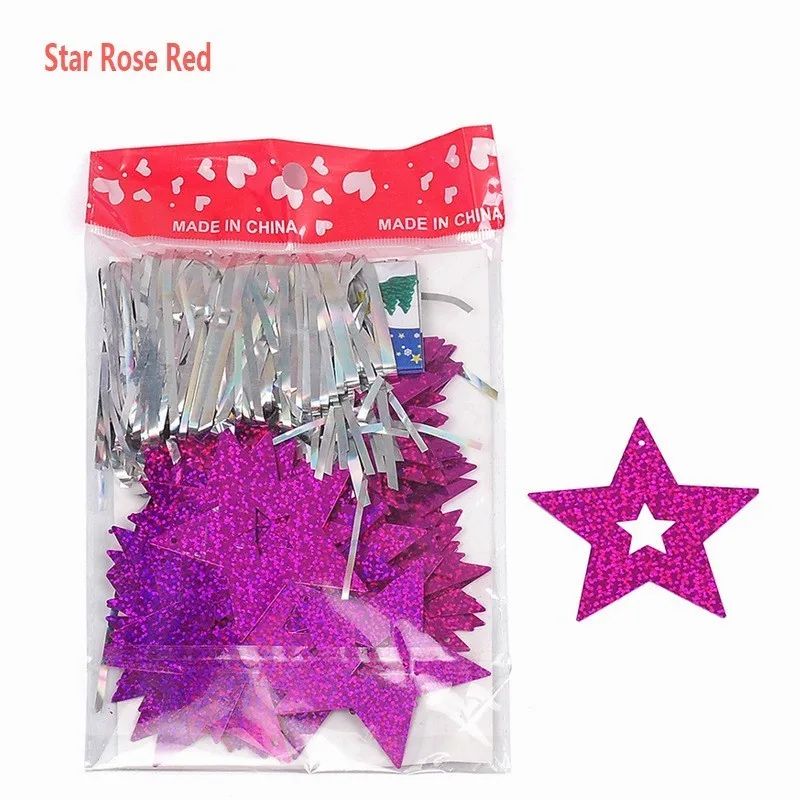 Star RoseRed DIY свадебное украшение блестки подвеска в виде шара в форме сердца звезда дельфины Дети День рождения холостяк курица ночь аксессуары - Цвет: Star RoseRed