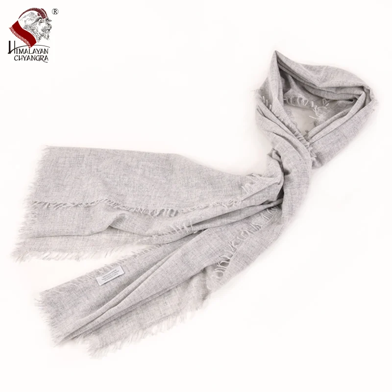 100% кашемировый светильник-серый шарф с Четырехсторонней бахромой модный и
