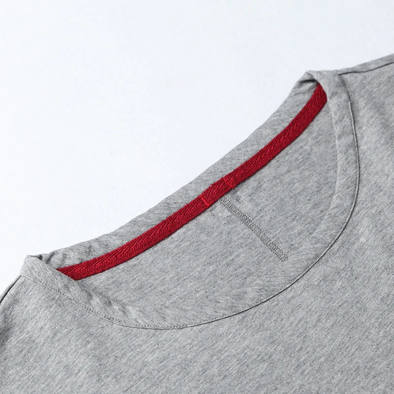 Markless Men Short Sleeve T-shirt Grey 95% Cotton Top Tees Pocket Summer New Men Brand Clothes Tshirt TXA7684M