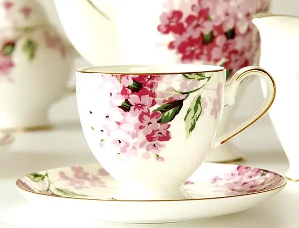 15 шт керамический костяной фарфор послеобеденный чайный набор цветок чашка с