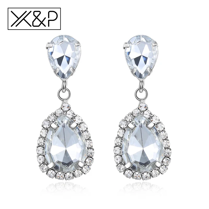 X & P модные роскошные Кристальные длинные висячие серьги для женщин девушек