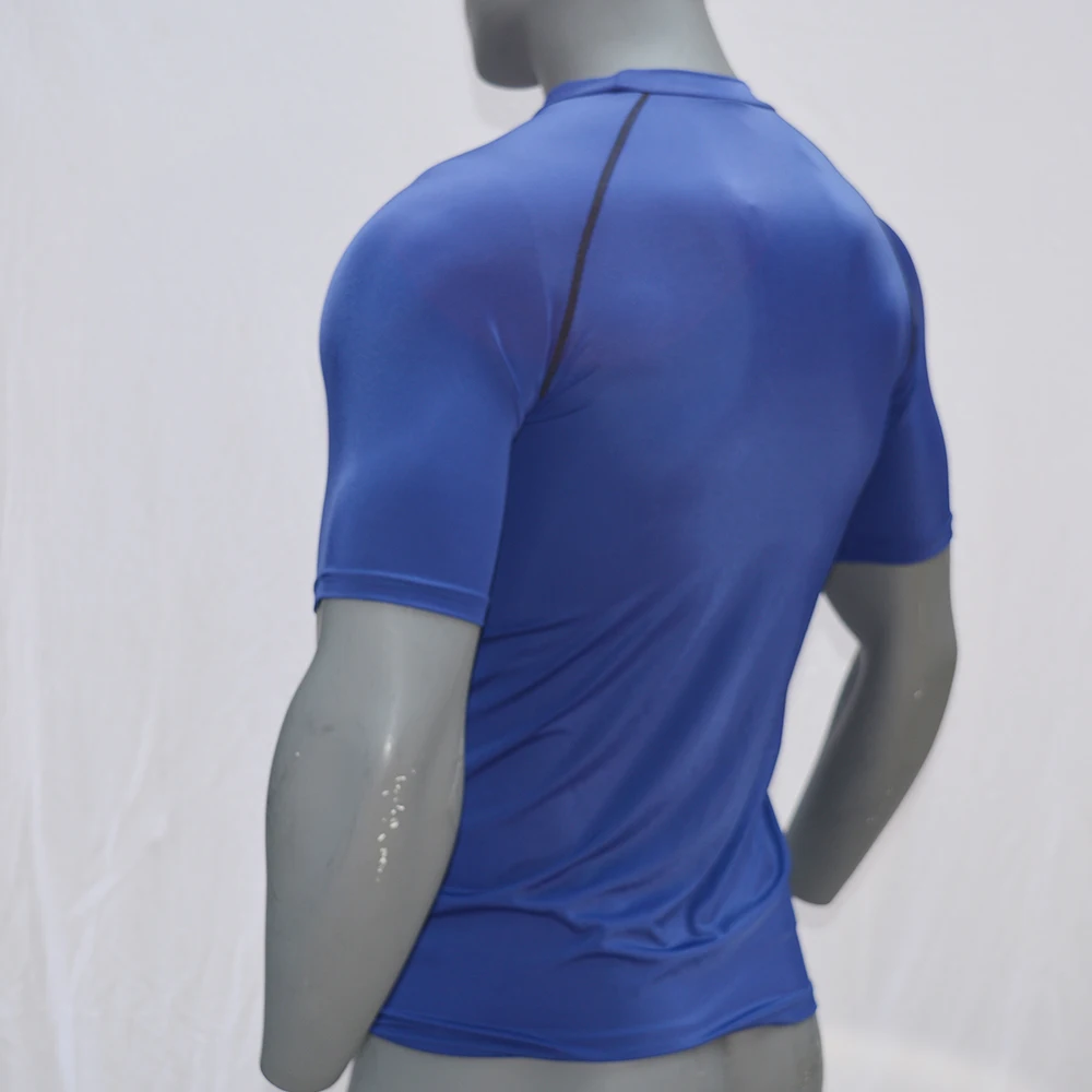 Синий цвет-короткий рукав Surf Rash Guard UPF 50 плавание/Серфинг Рашгард сухой-Fit Дайвинг футболка кофта для снорклинга купальники