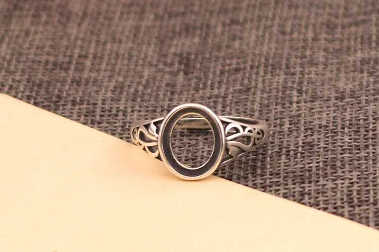 Кольцо из серебра 12/9 пробы с овальным кабошоном 8*925*11 мм|antique silver|for jewelrydiy jewelry |