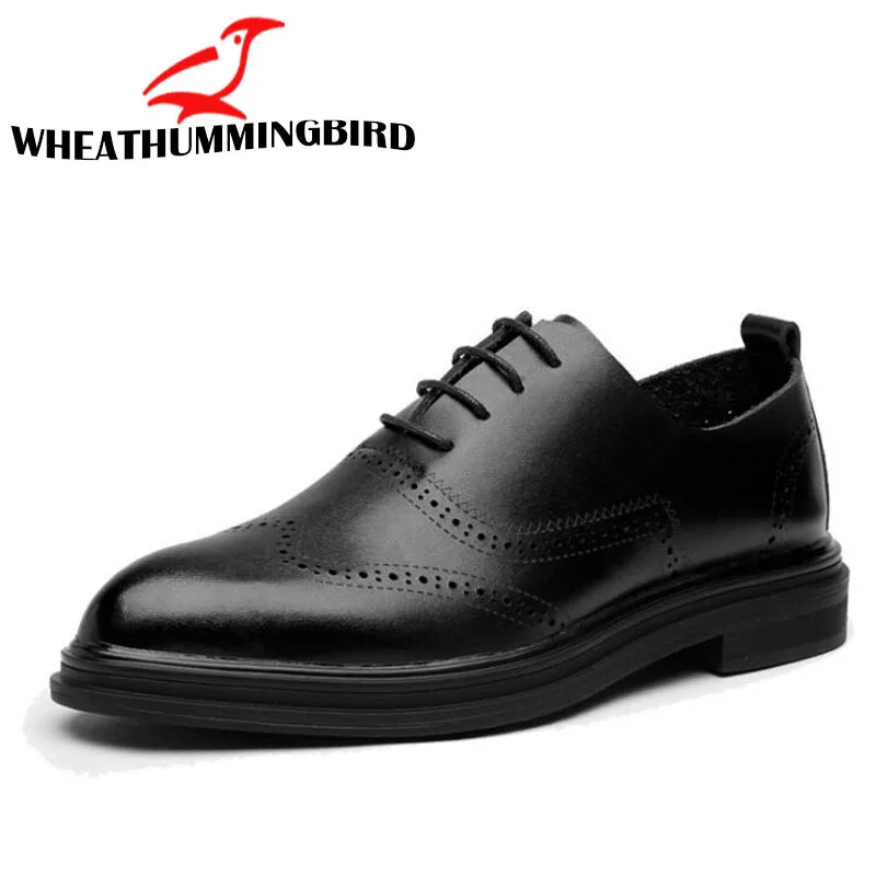 Lace Up Designer Luxury Men Shoes Fashion Leather Dress Pointed Toe Bullock Oxfords For LF-73 | Обувь