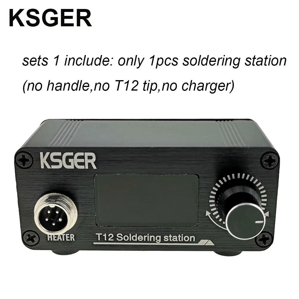 sets 1 KSGER мини T12 паяльная станция DIY STM32 OLED V2.01 контроллер 907 ручка алюминиевый сплав чехол наборы сварочные инструменты T12 наконечники для железа - Цвет: sets 1