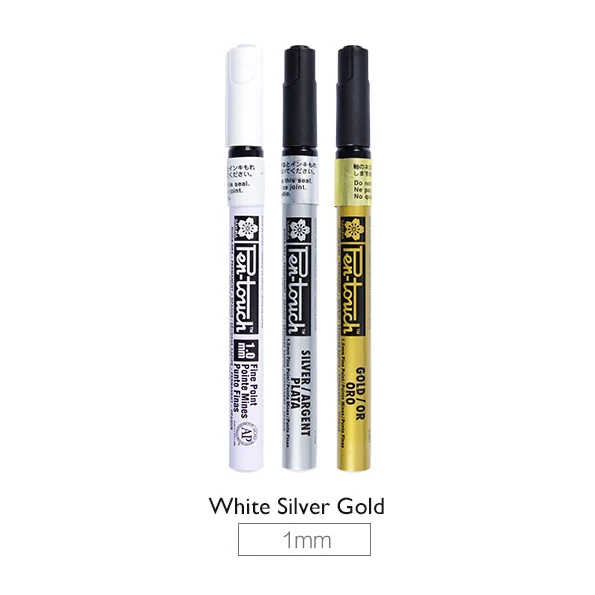 LifeMaster Sakura paint Marker Pen-Touch золото/серебро/белый 0,7 мм/1 мм/2 мм маркировка на любой вещи стекло/ткань/Металл DIY дизайн поставки - Цвет: 1mm 3pcs