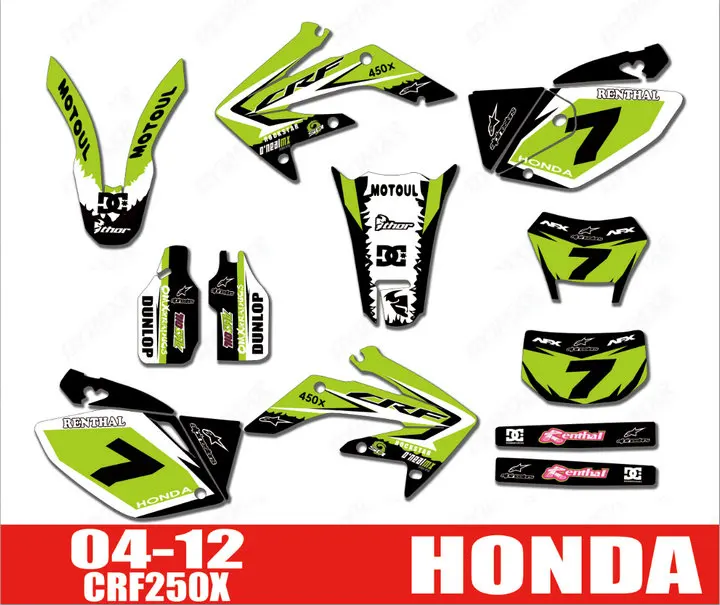 Графические наклейки на мотоцикл Honda CRF250X 2004-2016 годов.