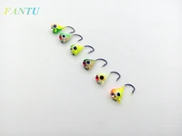 fantu winter fishing ice jig with an eyelet ice fishing hook lead fish artificial fishing lure 15mm1 1g 6pcslot