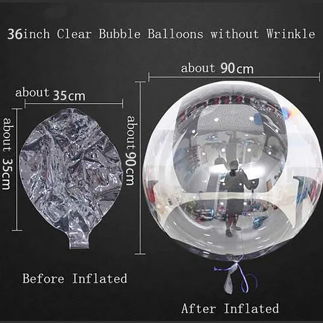 36inch bubble 18/24 Дюймов прозрачный воздушный шар с 3 м Светодиодные полосы медный провод светящиеся светодиодные шары украшения на свадьбу на день рождения вечерние принадлежности - Цвет: 36inch bubble