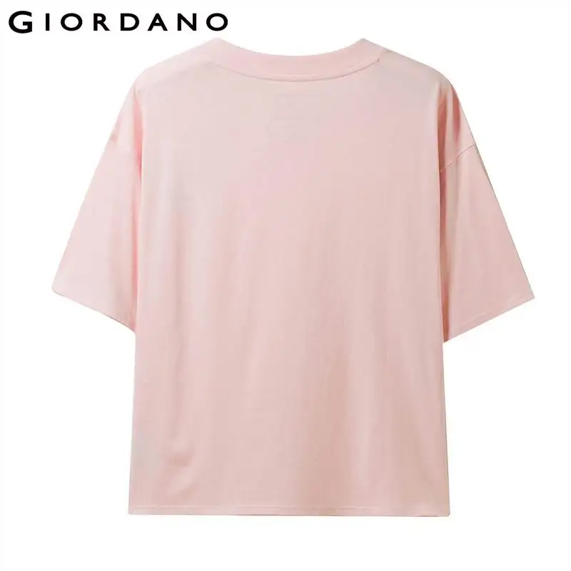 Giordano женская футболка с коротким рукавом свободного покроя круглым вырезом