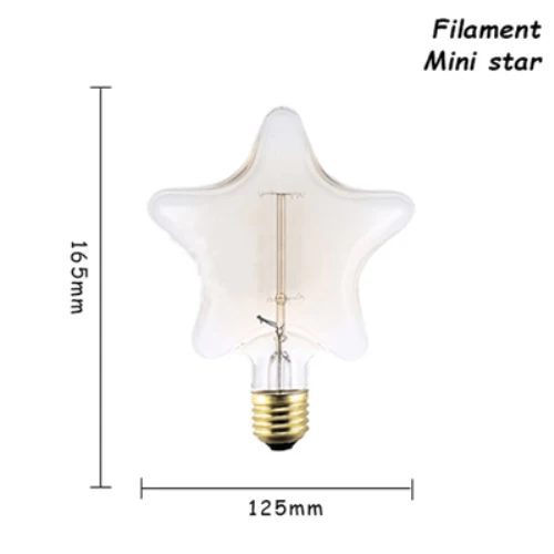 Mini-Star 6 шт./партия edison светильник лампочка E27/E14 старинные лампы 110 V/220 В ампулы для дома/мебель для спальни/мебель для гостиной Декор 40 Вт/60 Вт можно использовать энергосберегающую лампу или светодиодную лампочку - Цвет: Mini-Star