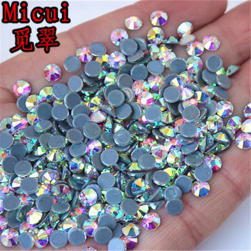 Micui SS3-SS40 Стразы с горячей фиксацией, Стразы для одежды, высокое качество, Хрустальное стекло AB, горячее стекло, камень MC996