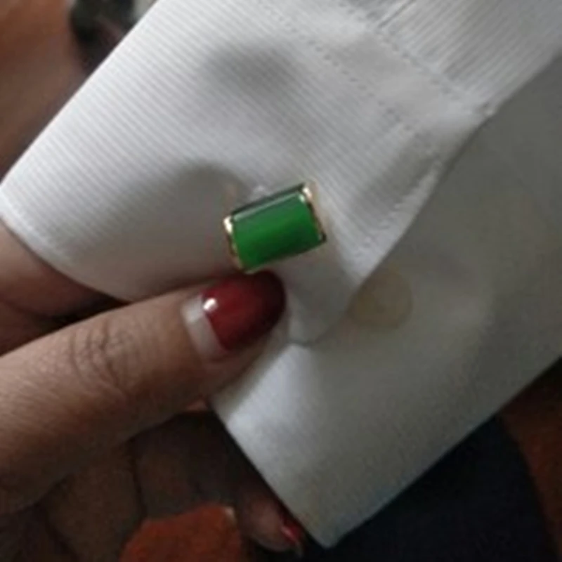 Ювелирные изделия запонки для рубашек мужчин зеленые оптовая продажа