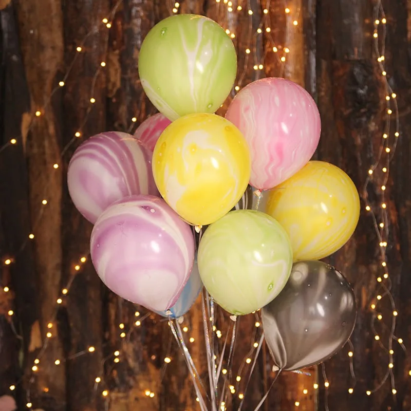 

100PCS/Lot 12inch Colorful Agate Balloon For Home Wedding Kids Birthday Party Decor Baby Birthday Anniversary Valentine's Day