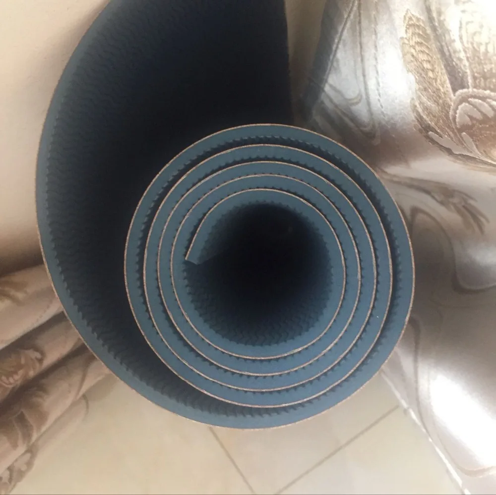 5 мм TPE + пробковые коврики для йоги позиционная линия безвкусный нескользящий