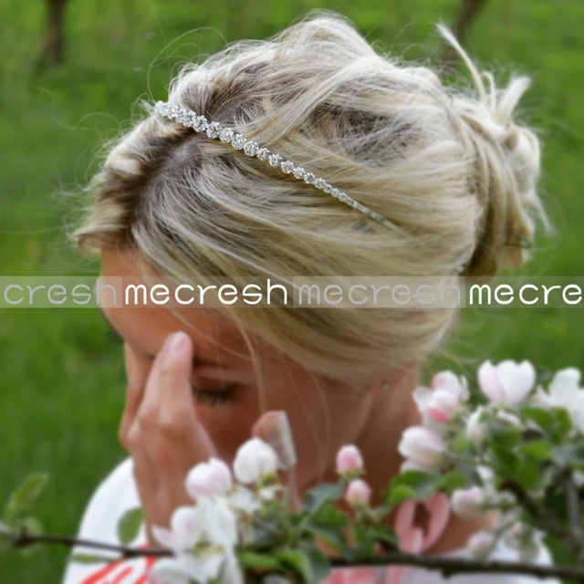 Mecresh бусины из горного хрусталя Свадебная повязка на голову с головными