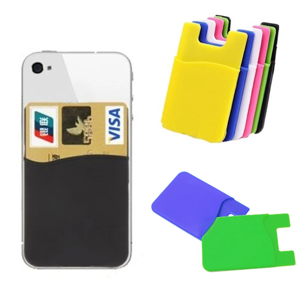 2Pcs/lot Adhesive Sticker Card Pouch Home Office Storage Mobile Phones Back Cover Holder Case For Cell Phone | Мобильные телефоны и