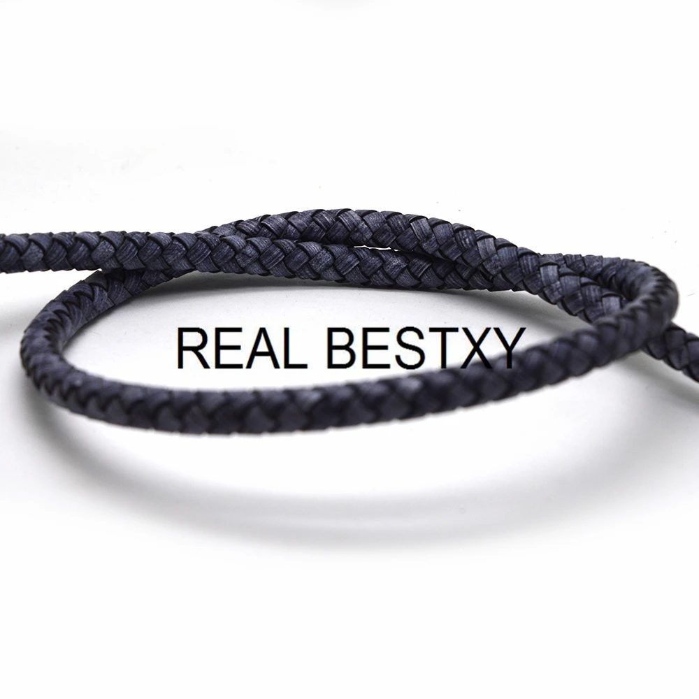 REAL BESTXY 1 м/лот 8 мм Плетеный веревочный шнур из натуральной кожи для браслета