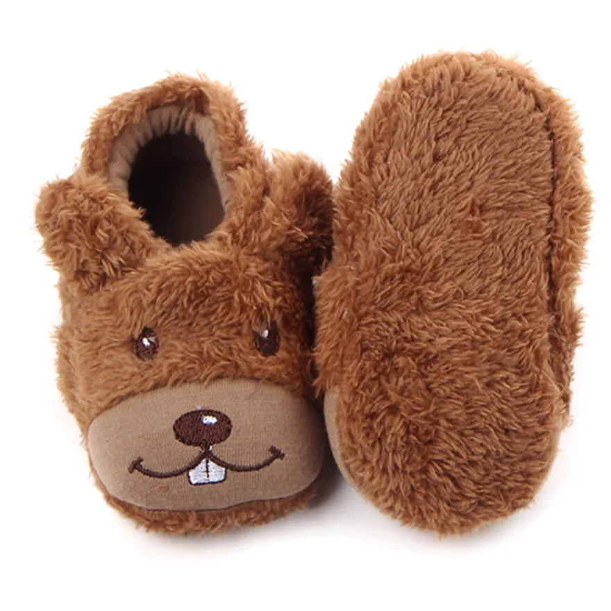 Теплые детские собачьи туфли из мягкого плюша для мальчиков-младенцев для домашней колыбели, в которых первые шаги, ботиночки для новорожденного мальчика.