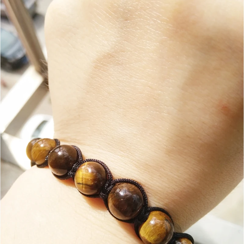 Высокое качество 8 мм тигровый глаз натуральный камень из бисера Плетеный