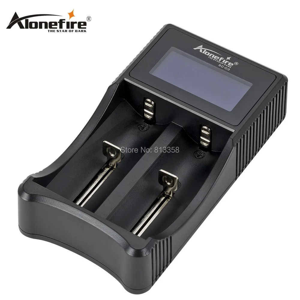 AloneFire SC-03 Smart ЖК-дисплей USB зарядное устройство для смартфонов для 26650 18650 18500 18350 17670 16340 14500 3,7 V литиевая батарея