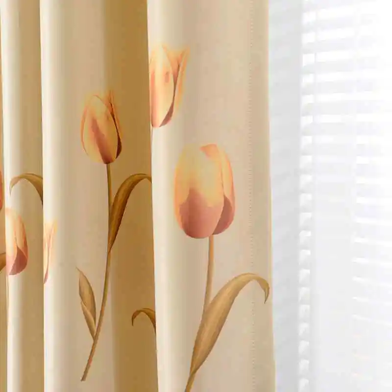 1 шт. занавески с принтом тюльпанов для гостиной спальни кухни|curtains for|curtains for living