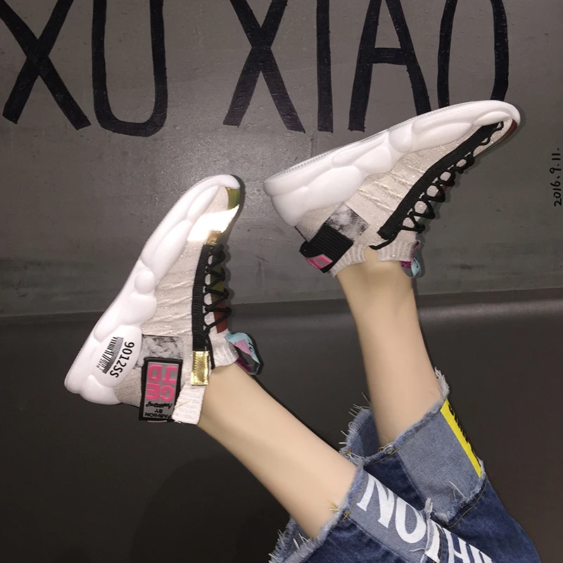 Женские сетчатые кроссовки на массивном каблуке 5 см|Женские и кеды| |