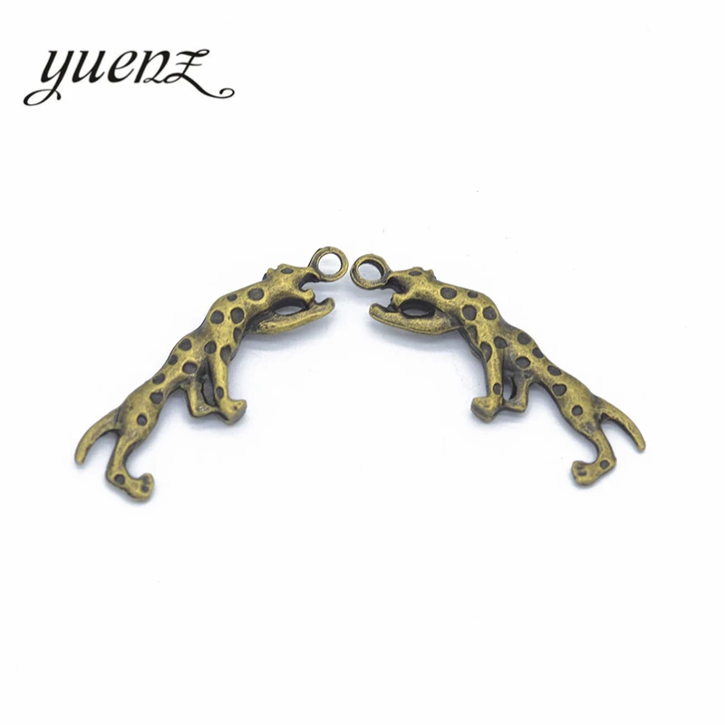 YuenZ 6 шт Подвески с леопардом античный серебряный цвет кулон подходит для