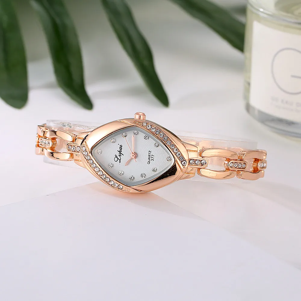 

Luxury Rhinestone Rose Gold Dress Watch Women 2020 Fashion Casual Quartz Wristwatch LVpai Brand Women Bracelet Watch bayan saat