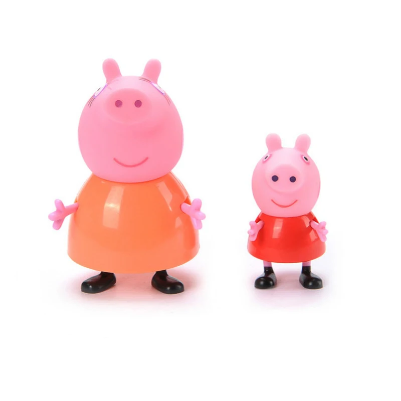 Оригинальная экшн фигурка Peppa Pig семейная упаковка для папы и мамы Pelucia аниме