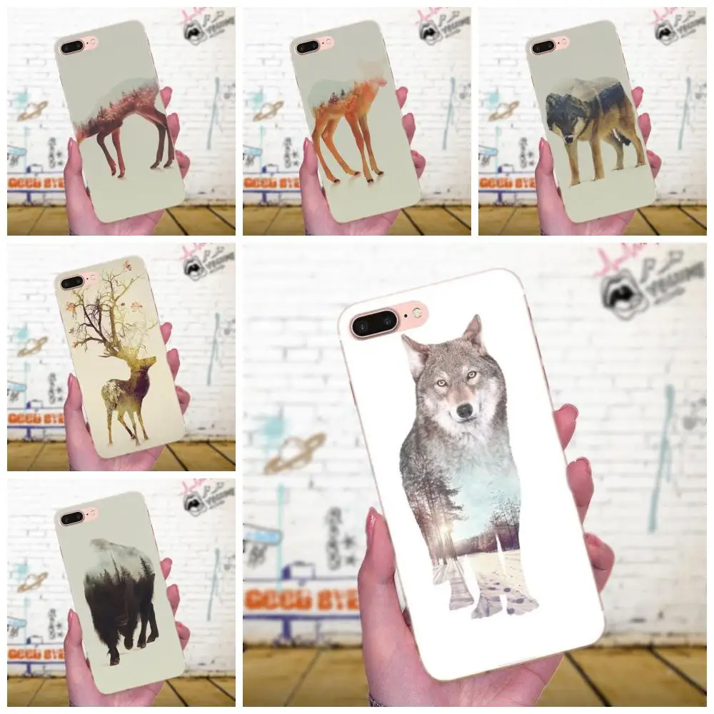 Животное двойное воздействие волк Медведь Олень дикий кабан для Xiaomi Mi3 Mi4 Mi4C Mi4i Mi5