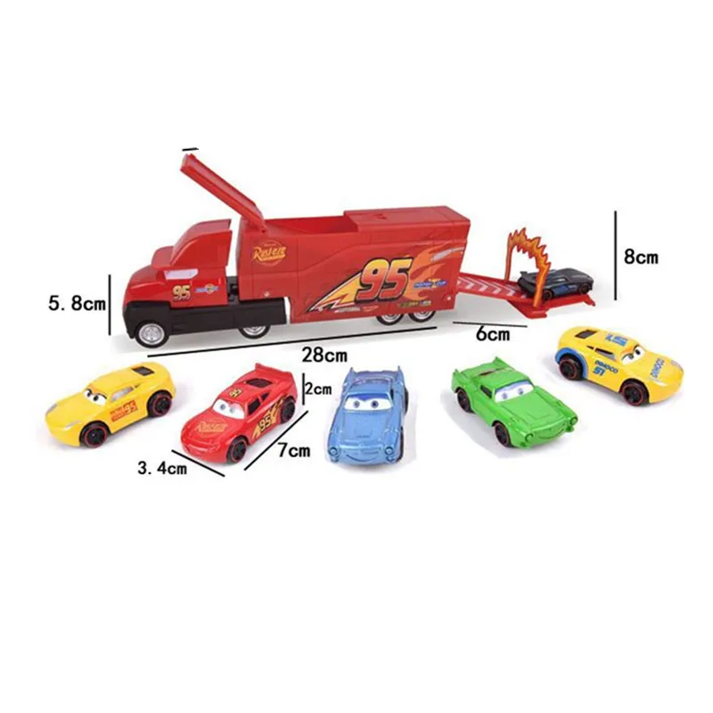 7 шт./компл. Disney Pixar машина 3 McQueen Jackson storm cool sister Mater Mack uncle truck 1:55 литой металлический