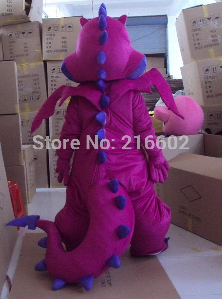 

Professional New Big Purple Dragon Mascot Costume Fancy Dress Adult Size for Halloween party costumes