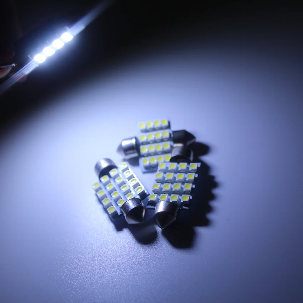 10 шт 24V 31/36/39/41 мм C5W 1210 16SMD гирляндные лампы 3175 купол потолочные светильники Лампы для чтения бесполярности белый