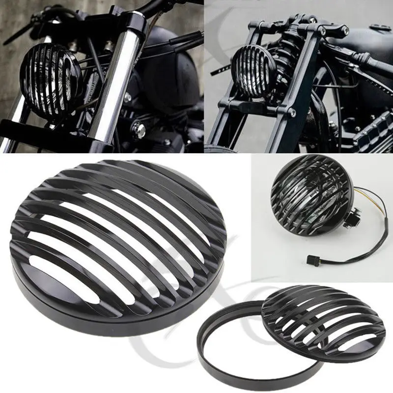 Мотоцикл 5 3/" 7" CNC фара Гриль Крышка для Harley Davidson Sportster XL 883 1200 Softail Electra Road Glide Dyna FX FL