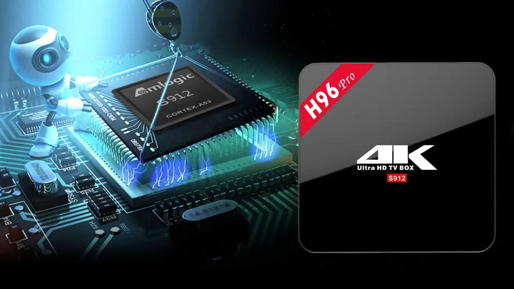 H96 Pro Android tv Box 3GB 16GB Amlogic S912 Восьмиядерный Android 7,1 2,4G/5 GHz Wifi HD2.0 4K HDR 1000M LAN BT4.0 Box tv