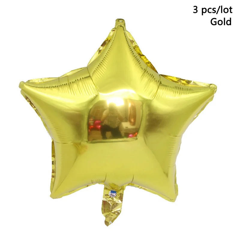 Star Gold 3 шт./лот 18 дюймов шар в форме звезды воздушные шары с дизайном «сердце» на день рождения шарики для свадьбы Вечерние decoarations алюминиевый шары праздничные воздушные шары с гелием - Цвет: Star Gold