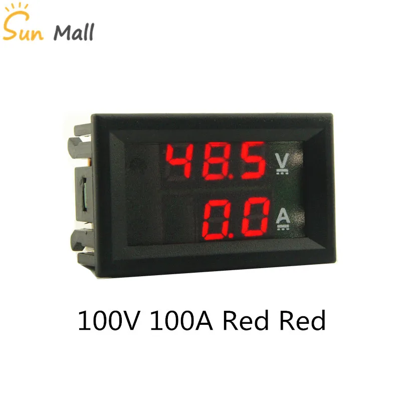 DC 100V 100A Red Mini 0.28inch LED Digital Voltmeter Ammeter Volt Ampere Meter Amperemeter Voltage Indicator Tester | Инструменты