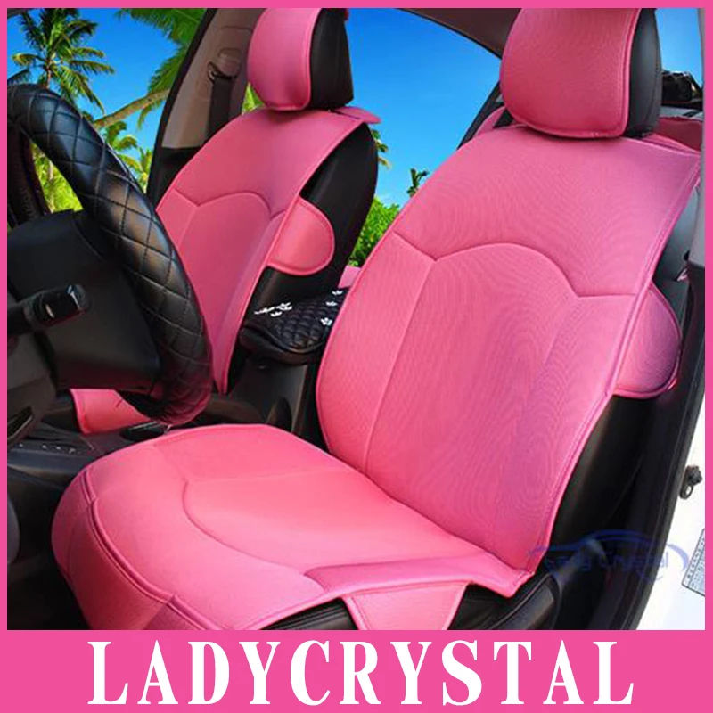 Ladycrystal Роскошные дышащие волокна автомобильные чехлы розовые автомобильные чехлы на сиденья машины для девушек женщин