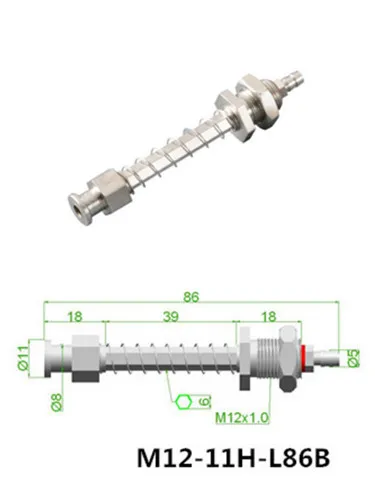 M12-11H-L86B Приспособление для манипулятора, вращающаяся присоска для сиденья, присоска, кронштейн M12, робот, вакуумная подушка - Цвет: M12-11H-L86B
