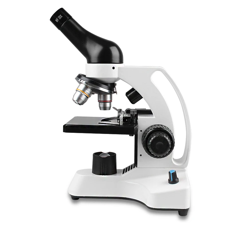 white CIWA 1600X Профессиональный биологический микроскоп бинокулярный HD научный эксперимент светодиодный монокулярный бинокль с подсветкой - Цвет: white