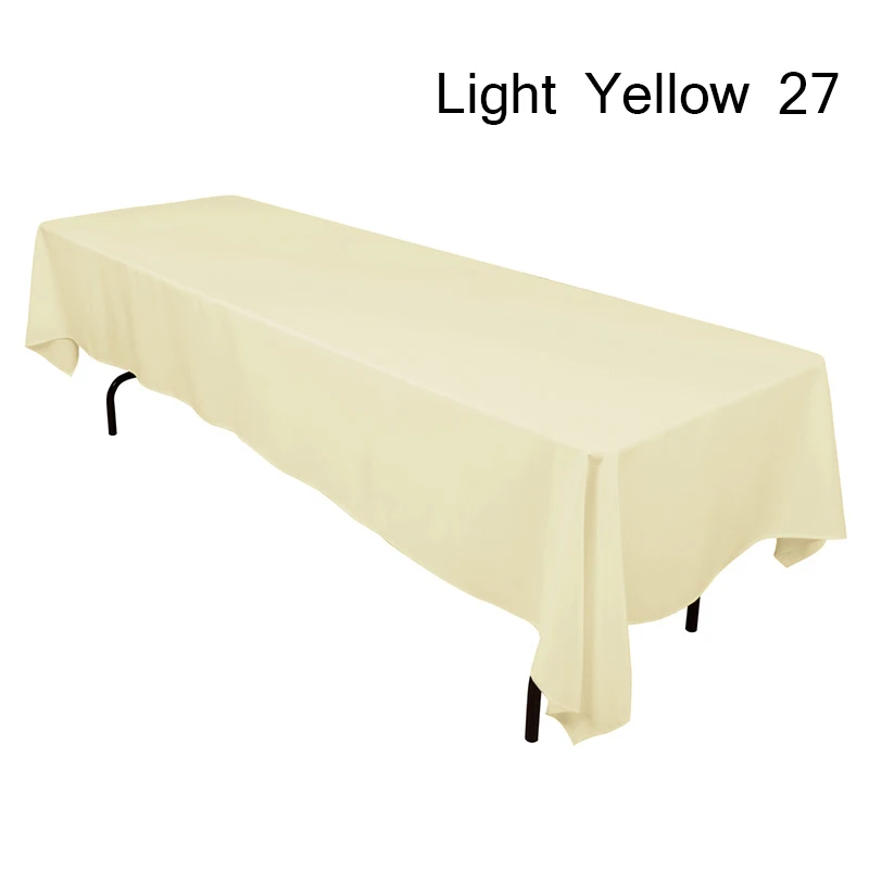 Light Yellow 10 шт./лот полиэстер бесшовная скатерть круглая Праздничная скатерть дешевые квадратные скатерти для свадебный стол Overaly - Цвет: Light Yellow