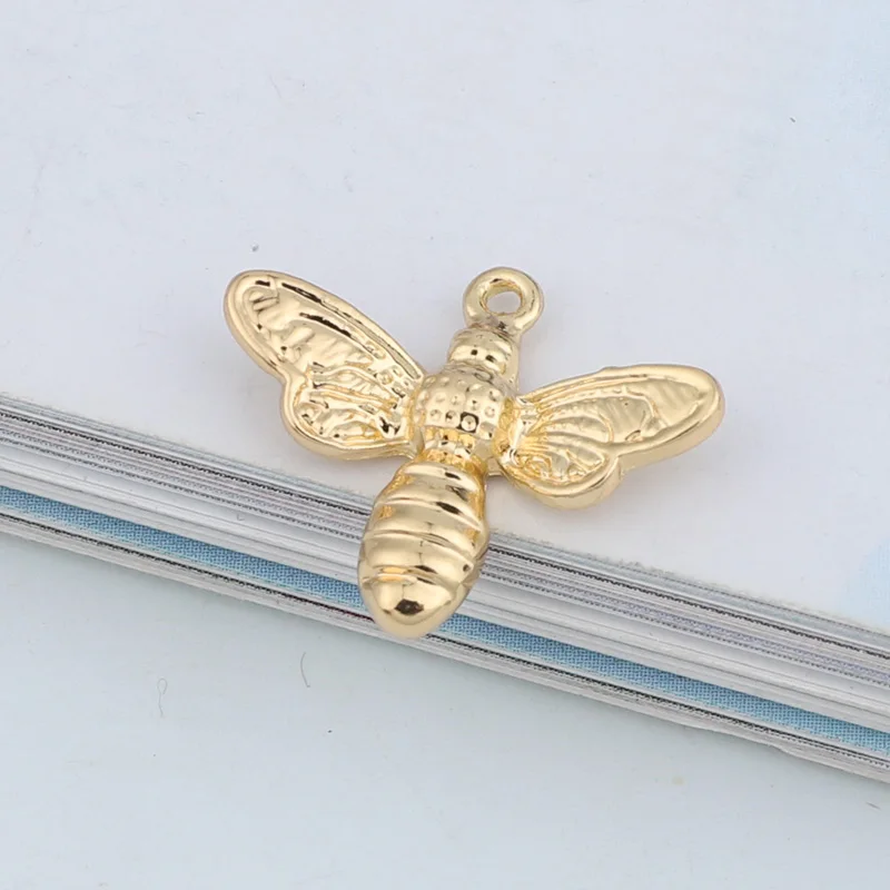 5pcs European Bee Dangle Earring Charms Gold Alloy Findings DIY Animal Pendant Make Necklace Bracelet Jewelry Accessories C268