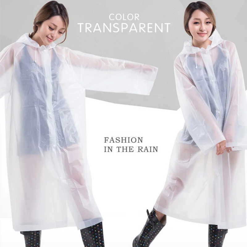 Модный женский прозрачный дождевик из ЭВА пончо Портативный экологичный легкий