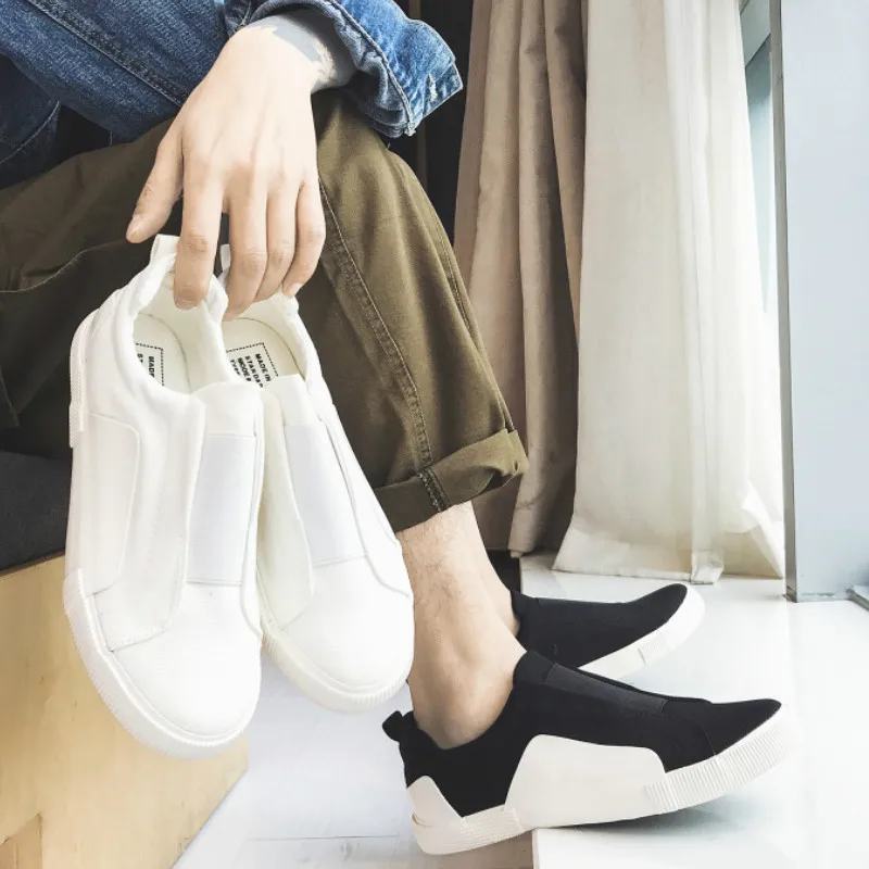 QWEDF парусиновая обувь Для мужчин летние туфли без шнуровки Мужские дышащие не