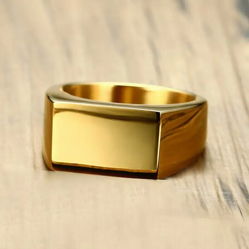 Уплотнительное кольцо простое прямоугольное черного и золотого цвета из