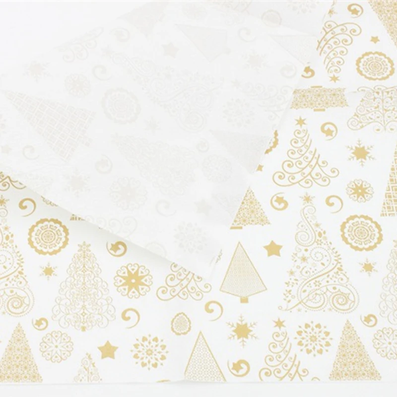 100 шт золотые бумажные салфетки с принтом рождественской елки рождественские