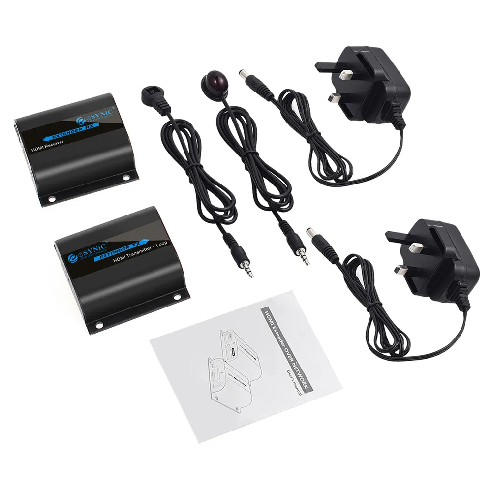 Esynic HDMI удлинитель разветвитель петля с ИК-пультом 1080P HDMI удлинитель передатчик для ТВ проектора DVD по RJ45 CAT6 CAT7 кабель